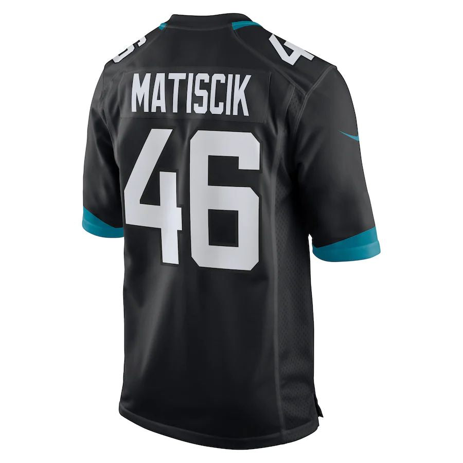 J.Jaguars #46 Ross Matiscik Black Game Jersey Stitched American Football Jerseys - Main View