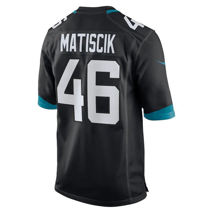 J.Jaguars #46 Ross Matiscik Black Game Jersey Stitched American Football Jerseys - Main View