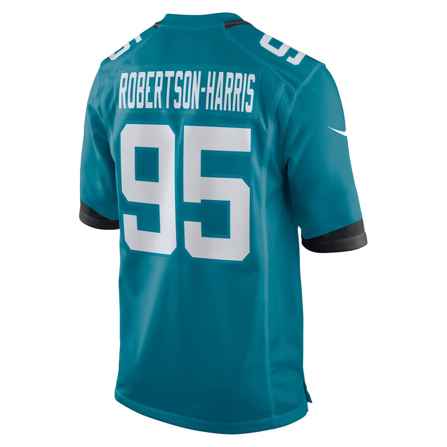 J.Jaguars #95 Roy Robertson-Harris Teal Game Jersey Stitched American Football Jerseys - Main View