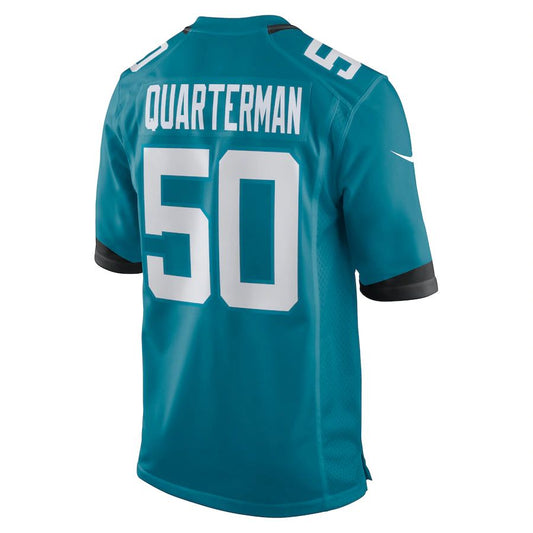 J.Jaguars #50 Shaquille Quarterman Teal Game Jersey Stitched American Football Jerseys - Main View