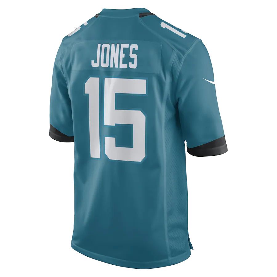J.Jaguars #15 Tim Jones Teal Game Player Jersey Stitched American Football Jerseys - Main View