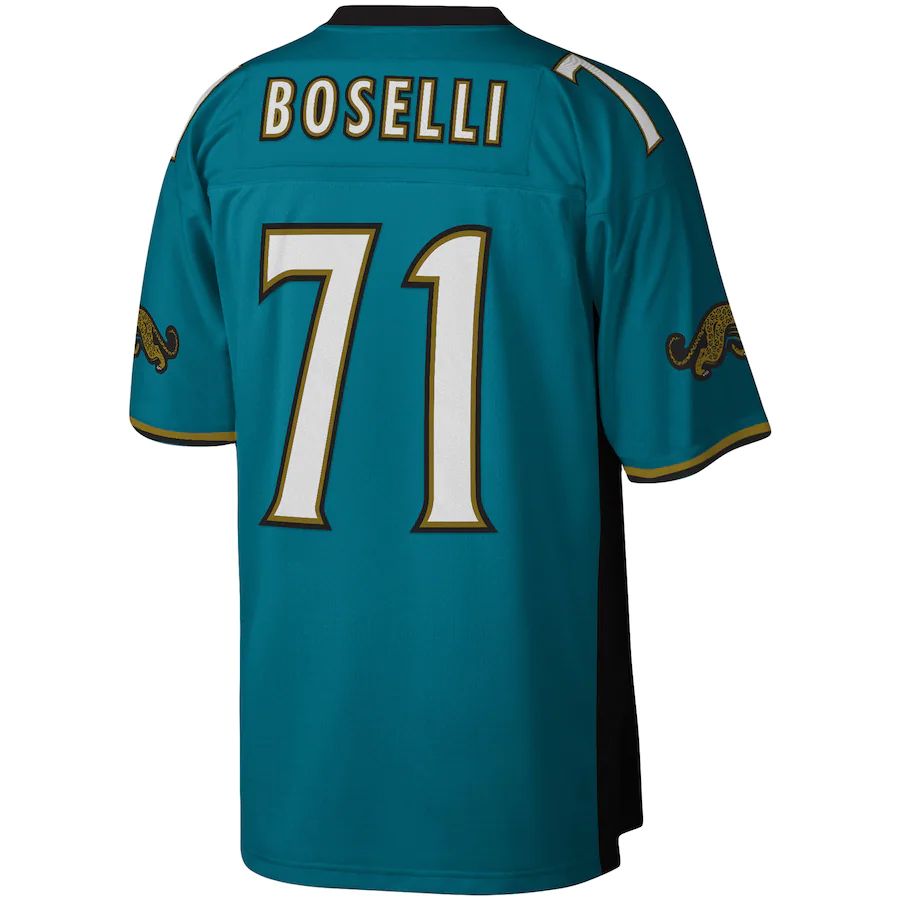 J.Jaguars #71 Tony Boselli  Teal Legacy Replica Jersey Stitched American Football Jerseys - Main View