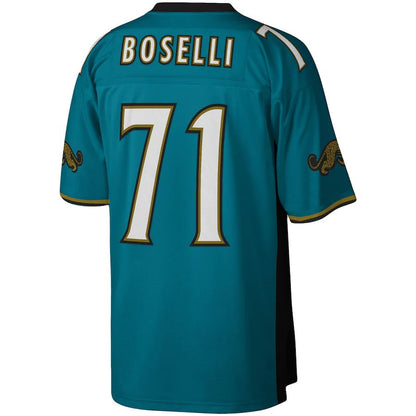 J.Jaguars #71 Tony Boselli  Teal Legacy Replica Jersey Stitched American Football Jerseys - Main View