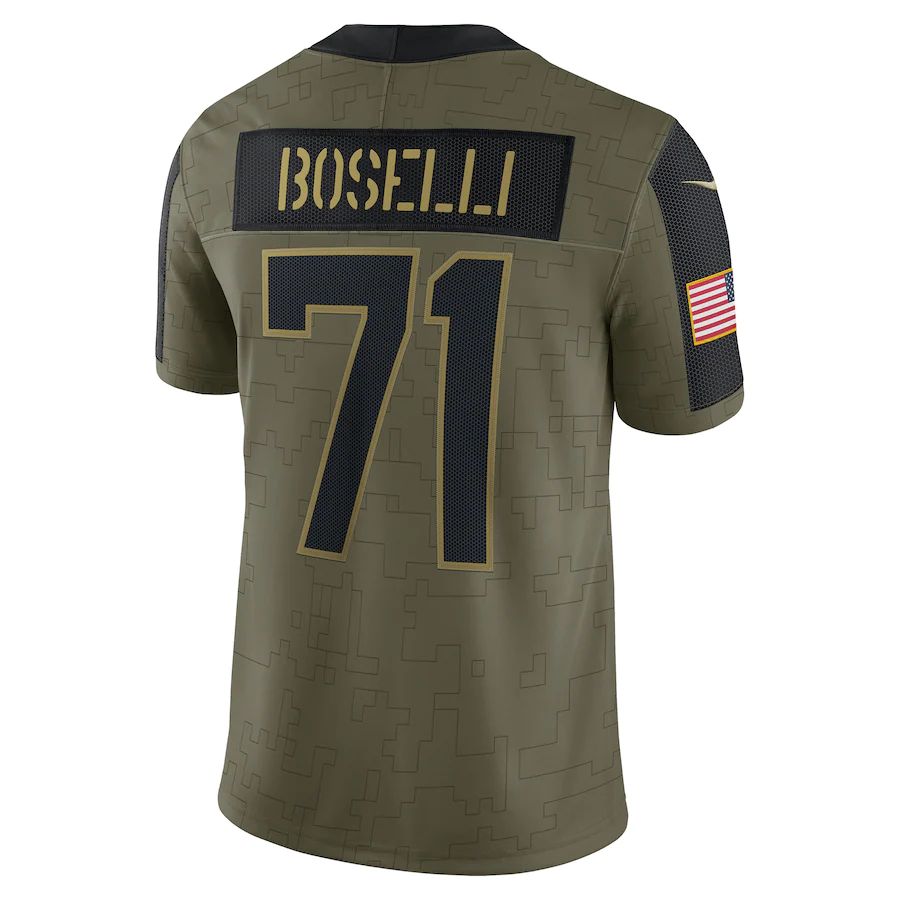 J.Jaguars #71 Tony Boselli Olive 2021 Salute To Service Retired Player Limited Jersey Stitched American Football Jerseys - Main View