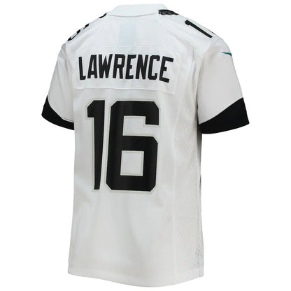 J.Jaguars #16 Trevor Lawrence White Game Jersey Stitched American Football Jerseys - Main View