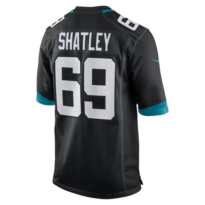 J.Jaguars #69 Tyler Shatley Black Game Jersey Stitched American Football Jerseys - Main View