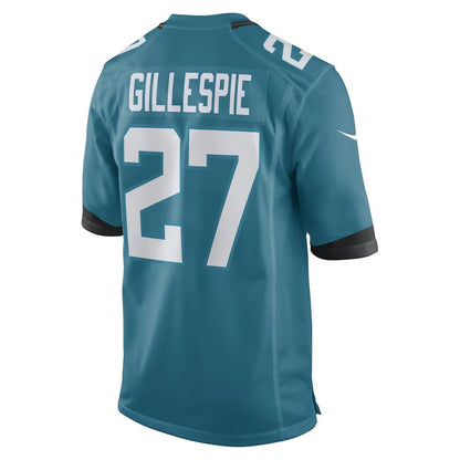 J.Jaguars #27 Tyree Gillespie Teal Game Player Jersey Stitched American Football Jerseys - Main View
