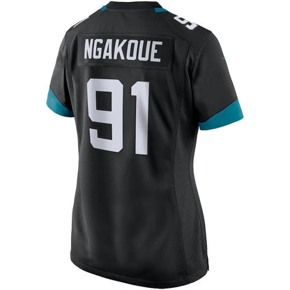 J.Jaguars #91 Yannick Ngakoue Black Game Player Jersey Stitched American Football Jerseys - Main View