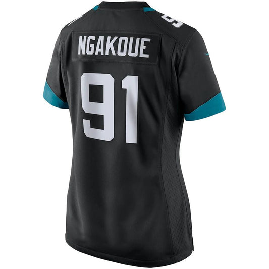 J.Jaguars #91 Yannick Ngakoue Black Game Player Jersey Stitched American Football Jerseys - Main View