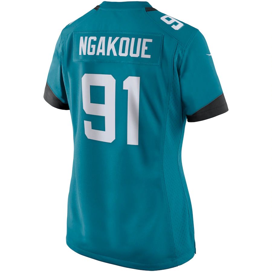 J.Jaguars #91 Yannick Ngakoue Teal Game Jersey Stitched American Football Jerseys - Main View