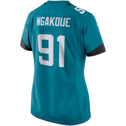 J.Jaguars #91 Yannick Ngakoue Teal Game Jersey Stitched American Football Jerseys - Main View