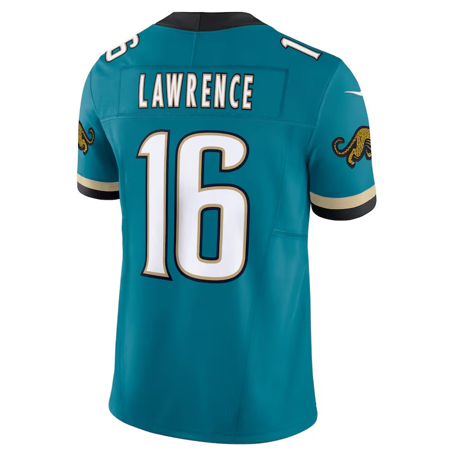 J.Jaguars #16 Trevor Lawrence Prowler Throwback Vapor F.U.S.E. Limited Jersey - Teal Football Jerseys - Main View