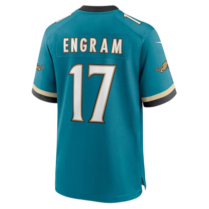 J.Jaguars #17 Evan Engram Prowler Throwback Player Game Jersey - Teal Football Jerseys - Main View