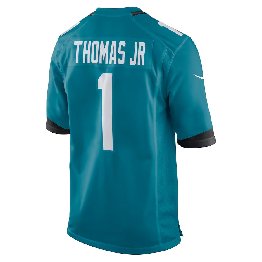 J.Jaguars #1 Brian Thomas Jr 2024 Draft First Round Pick Player Game Jersey - Teal American Football Jerseys - Main View
