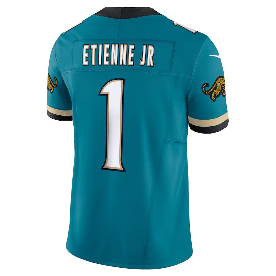 J.Jaguars #1 Travis Etienne Jr Prowler Throwback Vapor F.U.S.E. Limited Jersey - Teal Football Jerseys - Main View