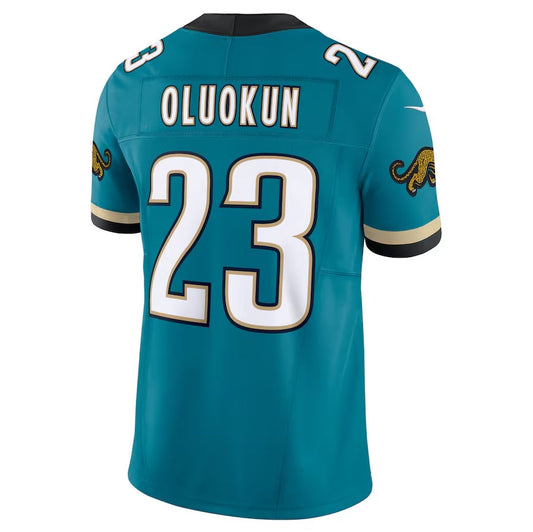 J.Jaguars #23 Foye Oluokun Prowler Throwback Vapor F.U.S.E. Limited Jersey - Teal Football Jerseys - Main View