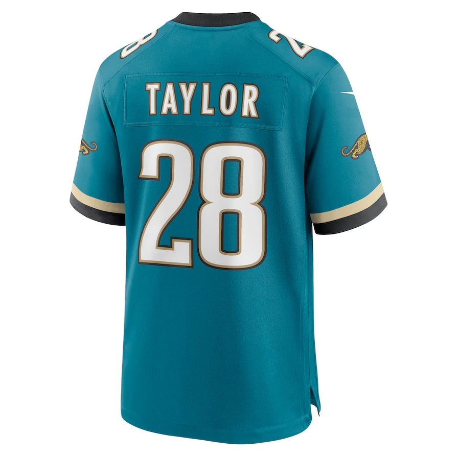 J.Jaguars #28 Fred Taylor Prowler Throwback Retired Player Game Jersey - Teal Football Jerseys - Main View
