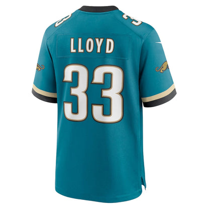 J.Jaguars #33 Devin Lloyd Prowler Throwback Player Game Jersey - Teal Football Jerseys - Main View