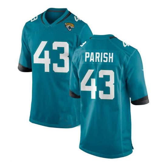 J.Jaguars #43 Derek Parish Alternate Game Jersey - Teal Stitched American Football Jerseys - Main View