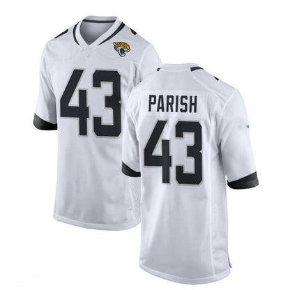 J.Jaguars #43 Derek Parish Game Jersey - White Stitched American Football Jerseys - Main View