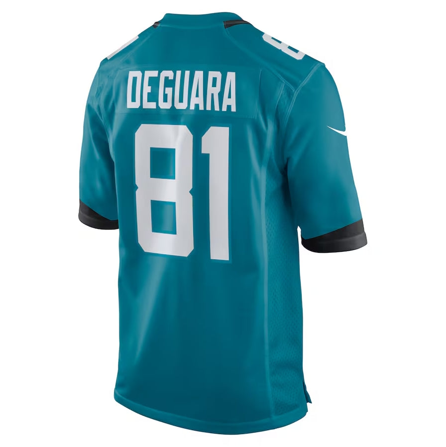 J.Jaguars #81 Josiah Deguara Alternate Game Jersey - Teal American Football Jersey - Main View