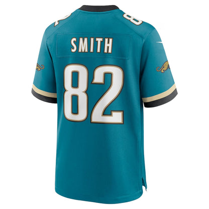 J.Jaguars #82 Jimmy Smith Prowler Throwback Retired Player Game Jersey - Teal Football Jerseys - Main View