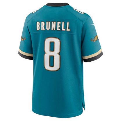 J.Jaguars #8 Mark Brunell Prowler Throwback Retired Player Game Jersey - Teal Football Jerseys - Main View