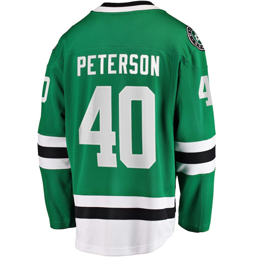 D.Stars #40 Jacob Peterson Fanatics Branded Home Breakaway Player Jersey Kelly Green Stitched American Hockey Jerseys - Main View