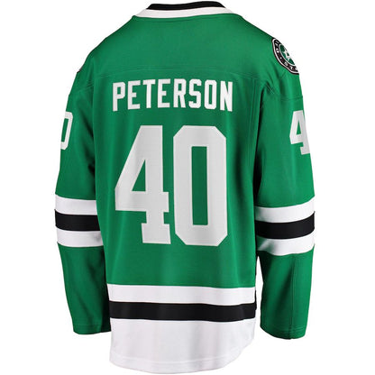 D.Stars #40 Jacob Peterson Fanatics Branded Home Breakaway Player Jersey Kelly Green Stitched American Hockey Jerseys - Main View
