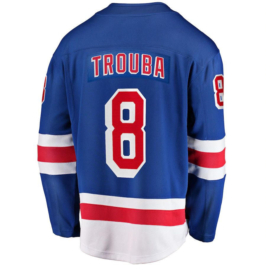 NY.Rangers #8 Jacob Trouba Fanatics Branded Home Breakaway Jersey Blue Stitched American Hockey Jerseys - Main View