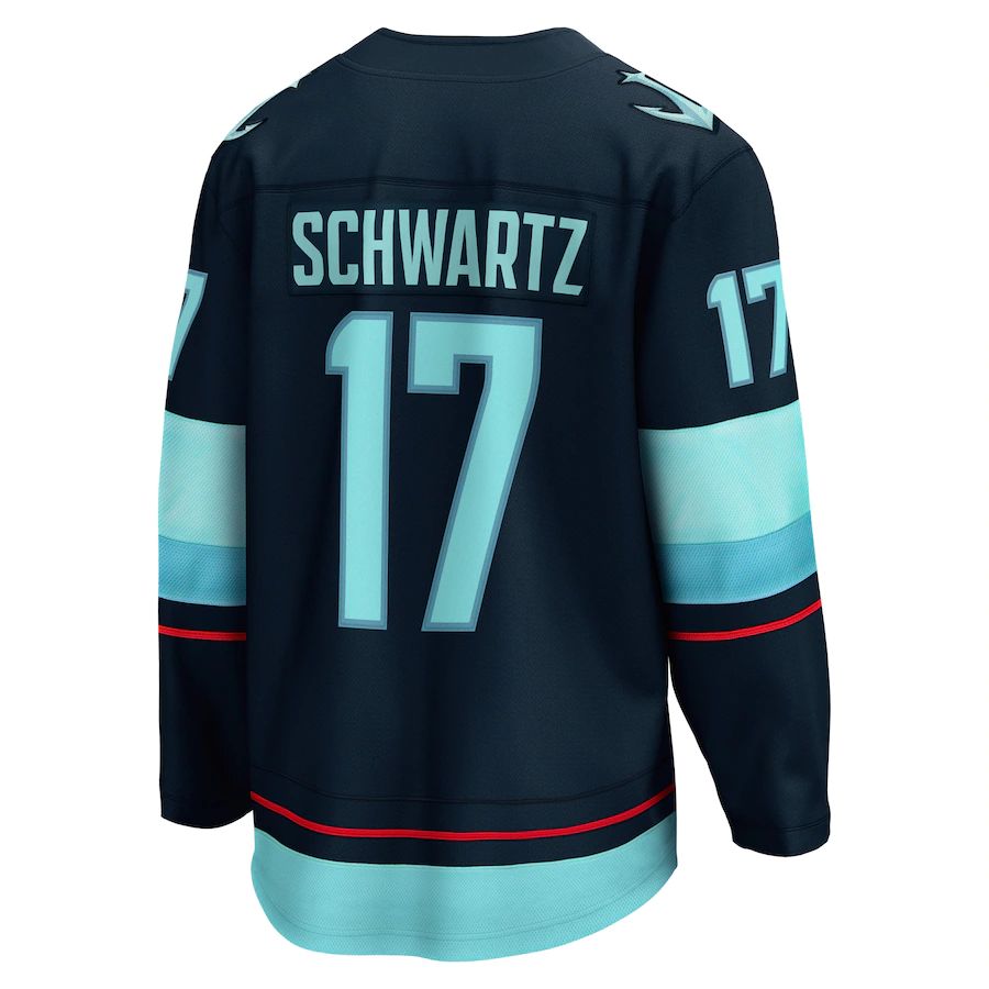 S.Kraken #17 Jaden Schwartz Fanatics Branded Home Breakaway Player Jersey Blue Stitched American Hockey Jerseys - Main View