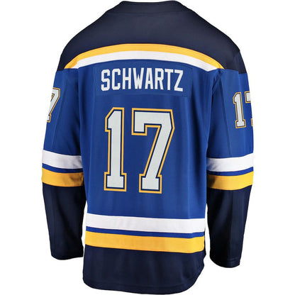 St.L.Blues #17 Jaden Schwartz Fanatics Branded Youth Breakaway Player Jersey Blue Stitched American Hockey Jerseys - Main View