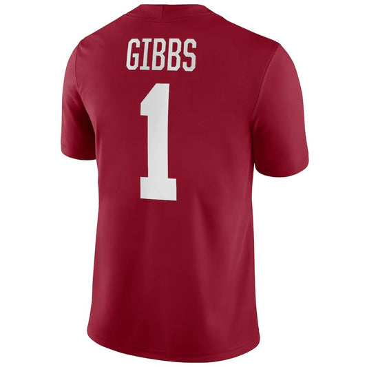 A.Crimson Tide #1 Jahmyr Gibbs NIL Replica Football Jersey Stitched American College Jerseys - Main View