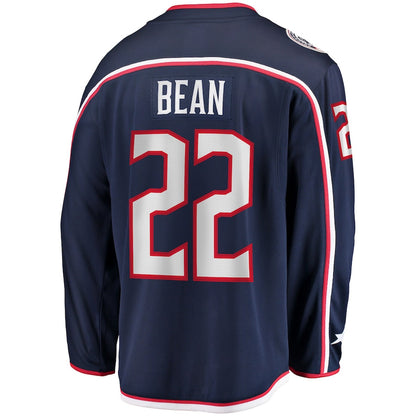 C.Blue Jackets #22 Jake Bean Fanatics Branded Home Breakaway Player Jersey Navy Stitched American Hockey Jerseys - Main View