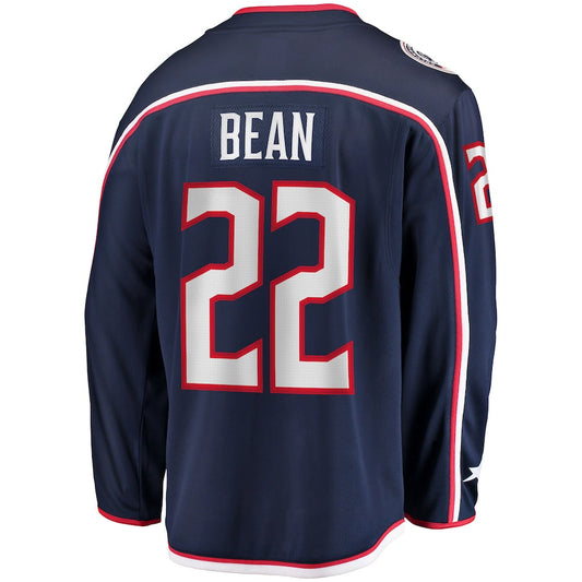 C.Blue Jackets #22 Jake Bean Fanatics Branded Home Breakaway Player Jersey Navy Stitched American Hockey Jerseys - Main View