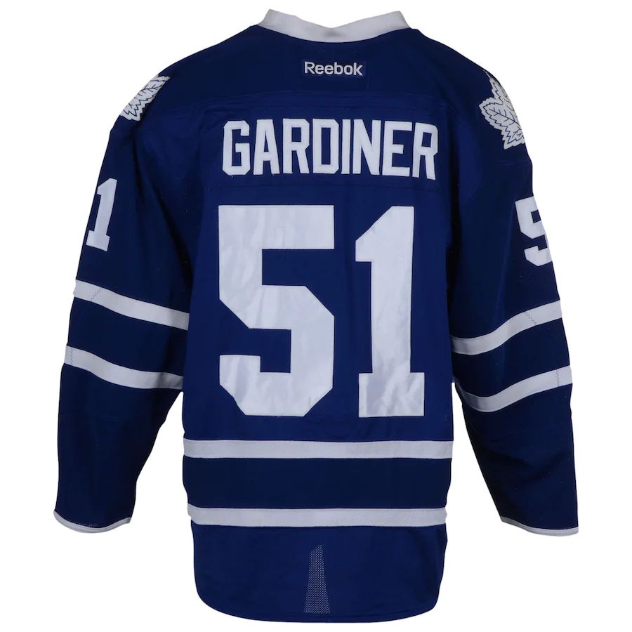 T.Maple Leafs #51 Jake Gardiner Fanatics Authentic Game-Used  from the 2015-16 Season Blue Stitched American Hockey Jerseys - Main View