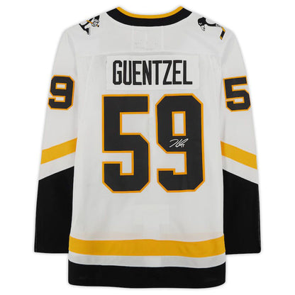 P.Penguins #59 Jake Guentzel Fanatics Authentic Autographed 2020 Reverse Retro  White Stitched American Hockey Jerseys - Main View