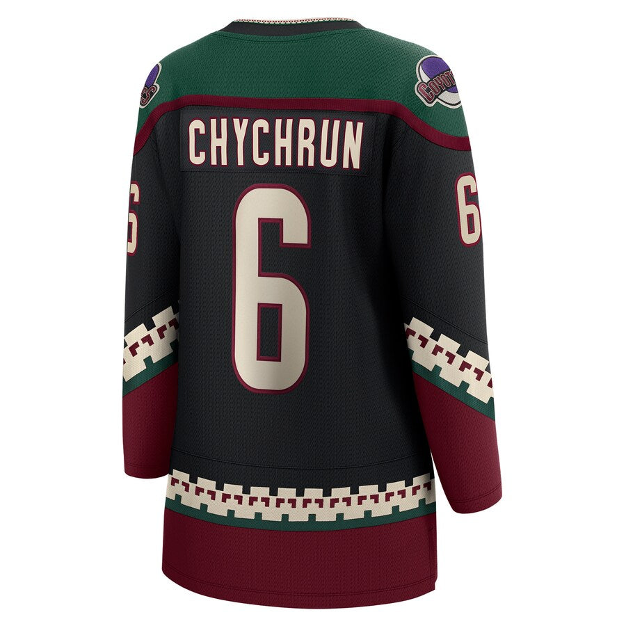 A.Coyotes #6 Jakob Chychrun Fanatics Branded Home Breakaway Player Jersey Black Stitched American Hockey Jerseys - Main View