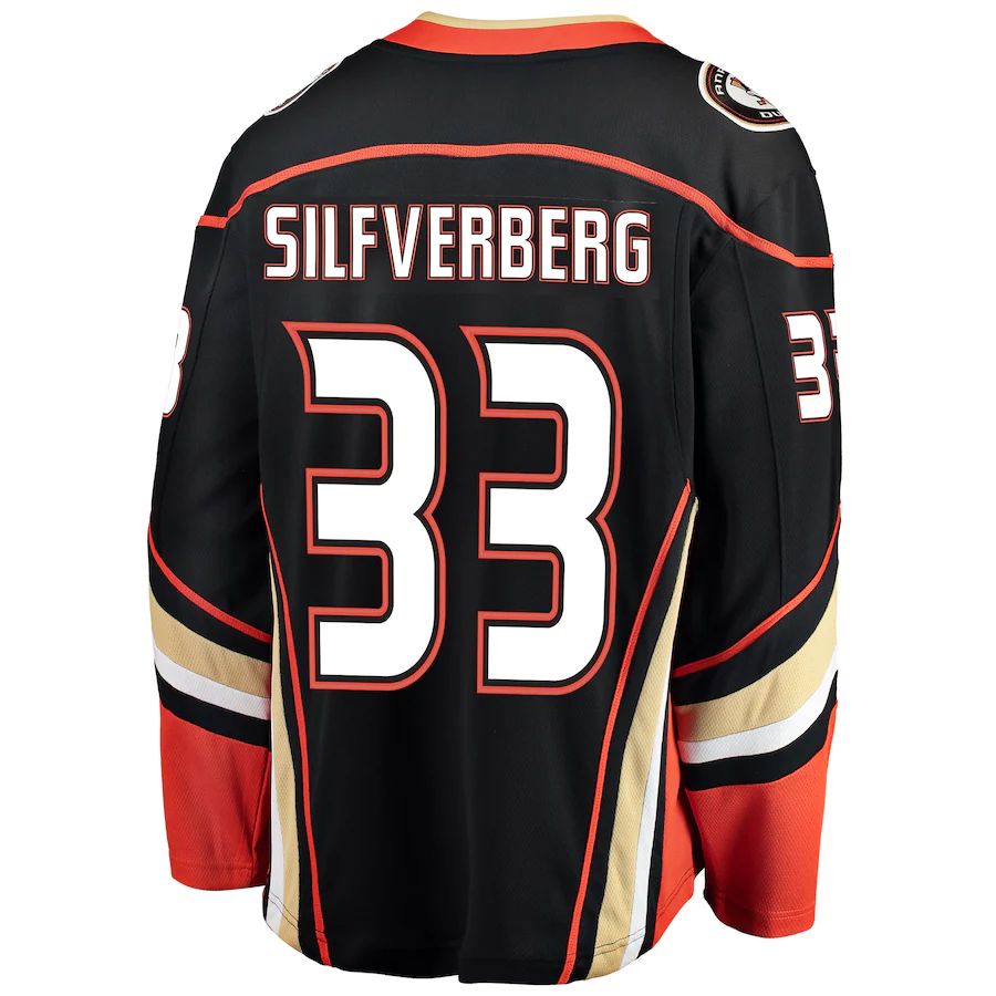 A.Ducks #33 Jakob Silfverberg Fanatics Branded Breakaway Player Jersey Black Stitched American Hockey Jerseys - Main View