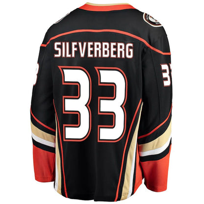 A.Ducks #33 Jakob Silfverberg Fanatics Branded Breakaway Player Jersey Black Stitched American Hockey Jerseys - Main View