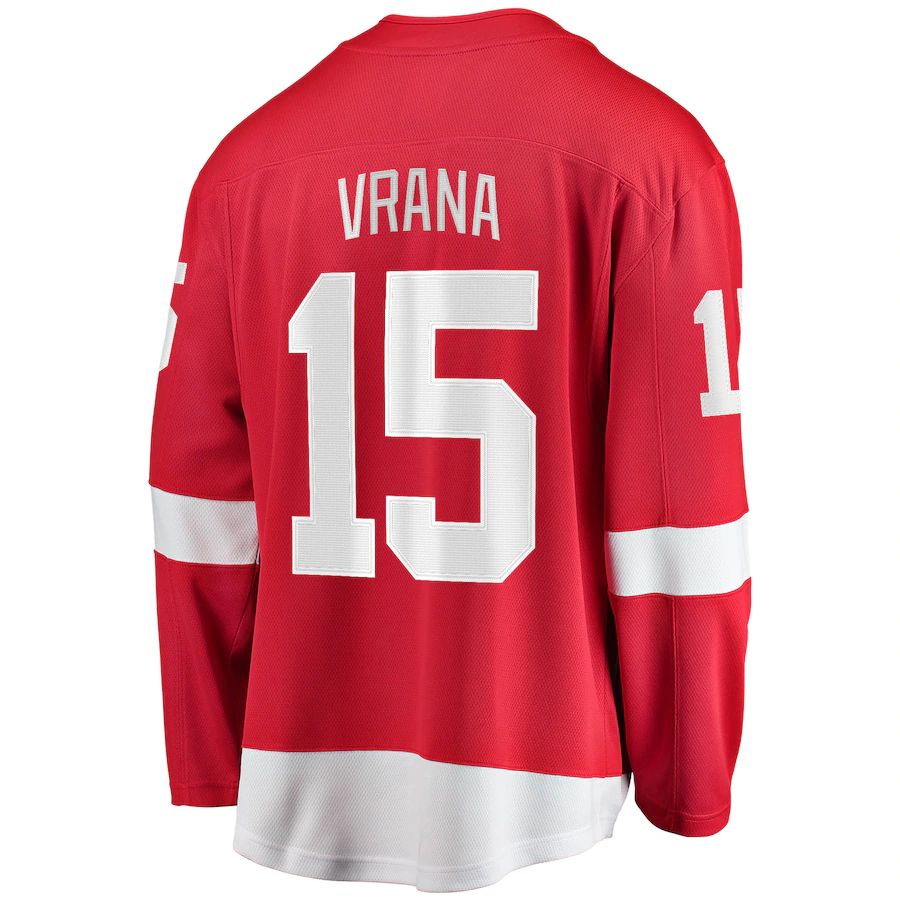 D.Red Wings #15 Jakub Vrana Fanatics Branded 2017-18 Home Breakaway Replica Jersey Red Stitched American Hockey Jerseys - Main View