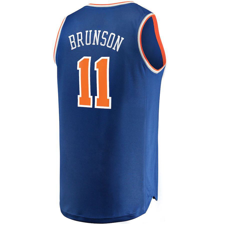 NY.Knicks #11 Jalen Brunson Fanatics Branded Fast Break Replica Jersey Icon Edition Blue Stitched American Basketball Jersey - Main View