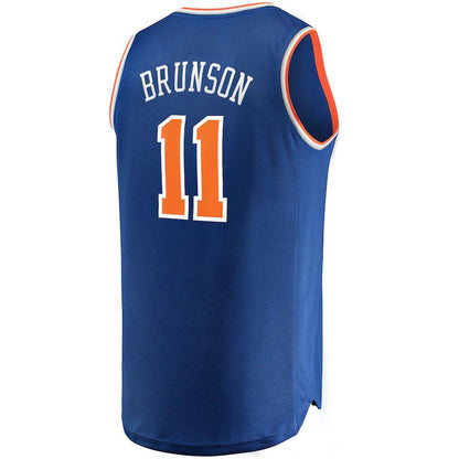 NY.Knicks #11 Jalen Brunson Fanatics Branded Fast Break Replica Jersey Icon Edition Blue Stitched American Basketball Jersey - Main View