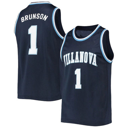 V.Wildcats #1 Jalen Brunson Original Retro Brand Alumni Commemorative Classic Basketball Jersey Navy Stitched American College Jerseys - Main View
