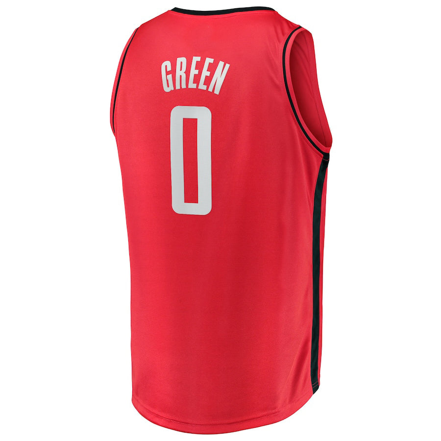 H.Rockets #0 Jalen Green Fanatics Branded 2021-22 Fast Break Replica Jersey Icon Edition Red Stitched American Basketball Jersey - Main View