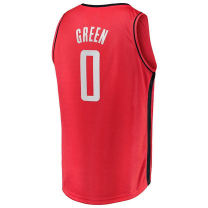 H.Rockets #0 Jalen Green Fanatics Branded 2021-22 Fast Break Replica Jersey Icon Edition Red Stitched American Basketball Jersey - Main View