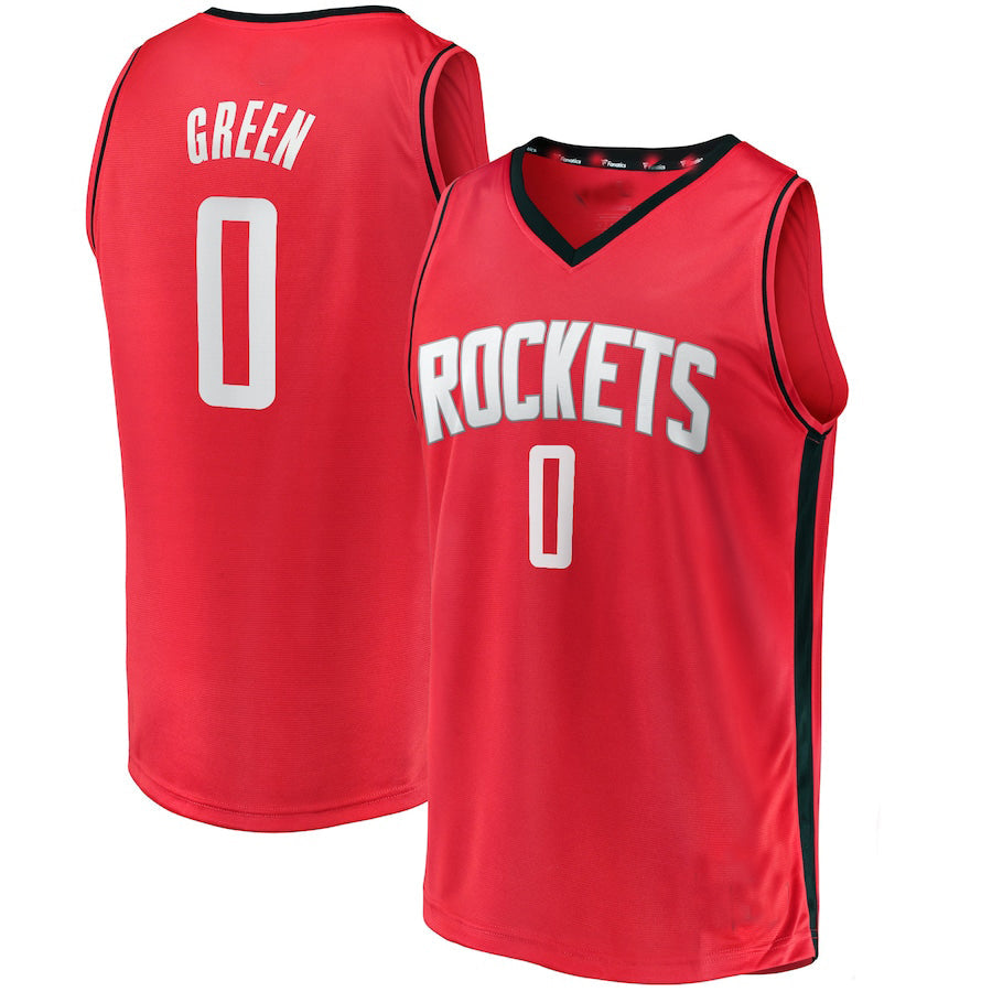 H.Rockets #0 Jalen Green Fanatics Branded 2021 Draft First Round Pick Fast Break Replica Jersey Icon Edition Red Stitched American Basketball Jersey - Main View