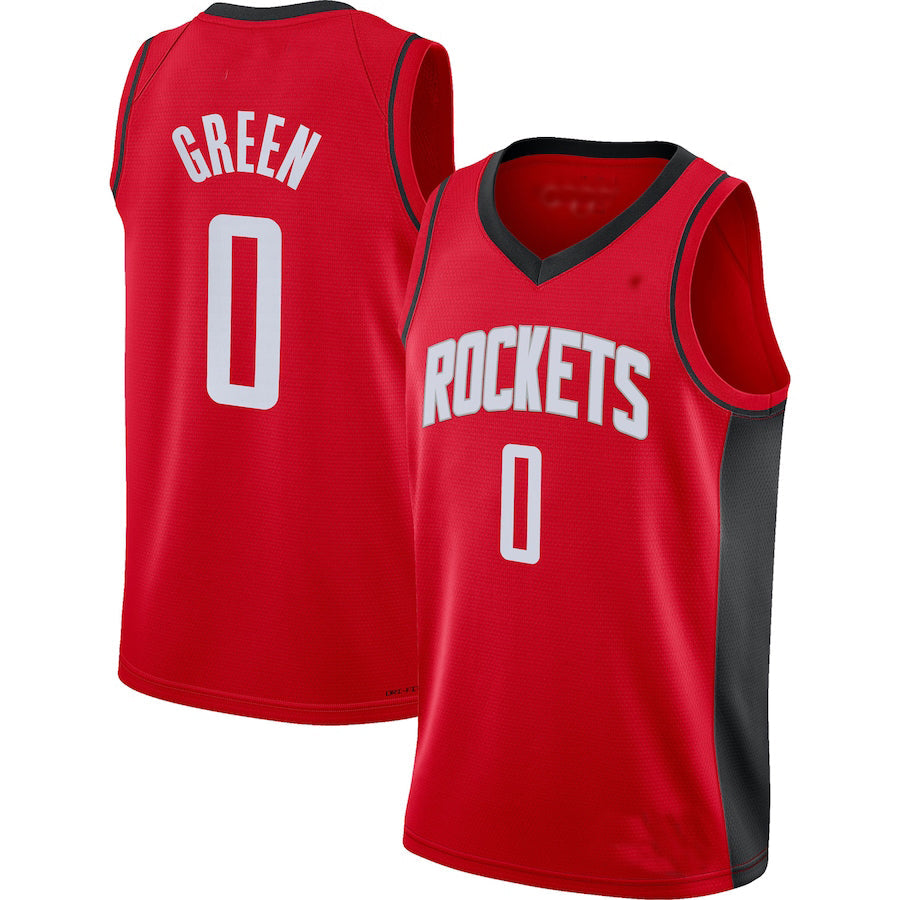 H.Rockets #0 Jalen Green 2021-22 Swingman Jersey Icon Edition Red Stitched American Basketball Jersey - Main View