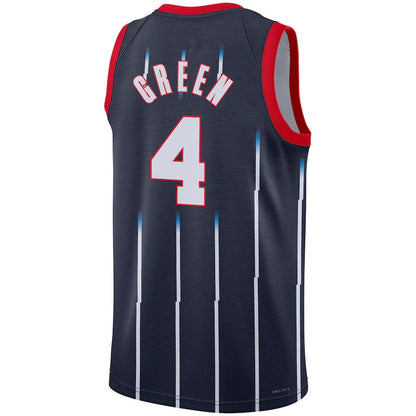 H.Rockets #4 Jalen Green Unisex 2022-23 Swingman Jersey City Edition Navy Stitched American Basketball Jersey - Main View