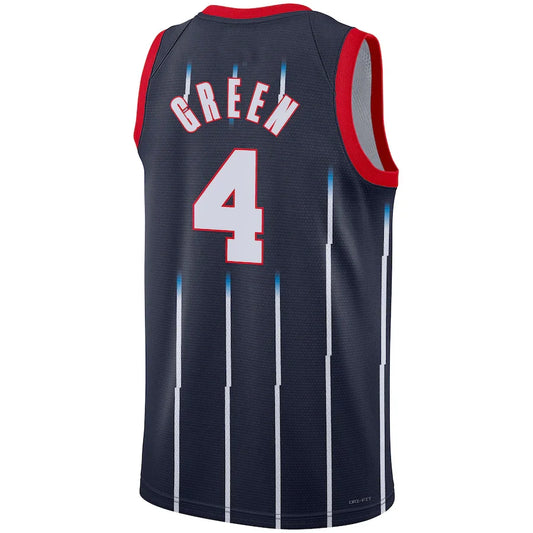 H.Rockets #4 Jalen Green Unisex 2022-23 Swingman Jersey City Edition Navy Stitched American Basketball Jersey - Main View